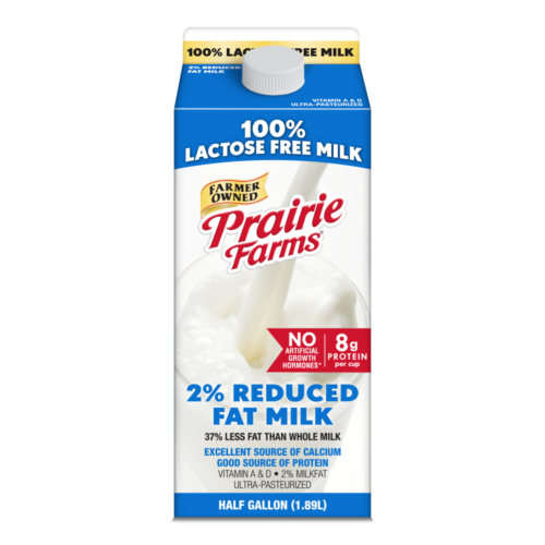 2 Reduced Fat Lactose Free Milk Prairie Farms Dairy, Inc.