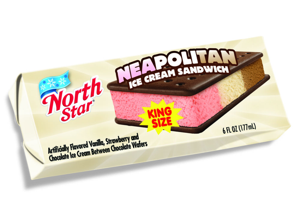 King Size Neapolitan Ice Cream Sandwich