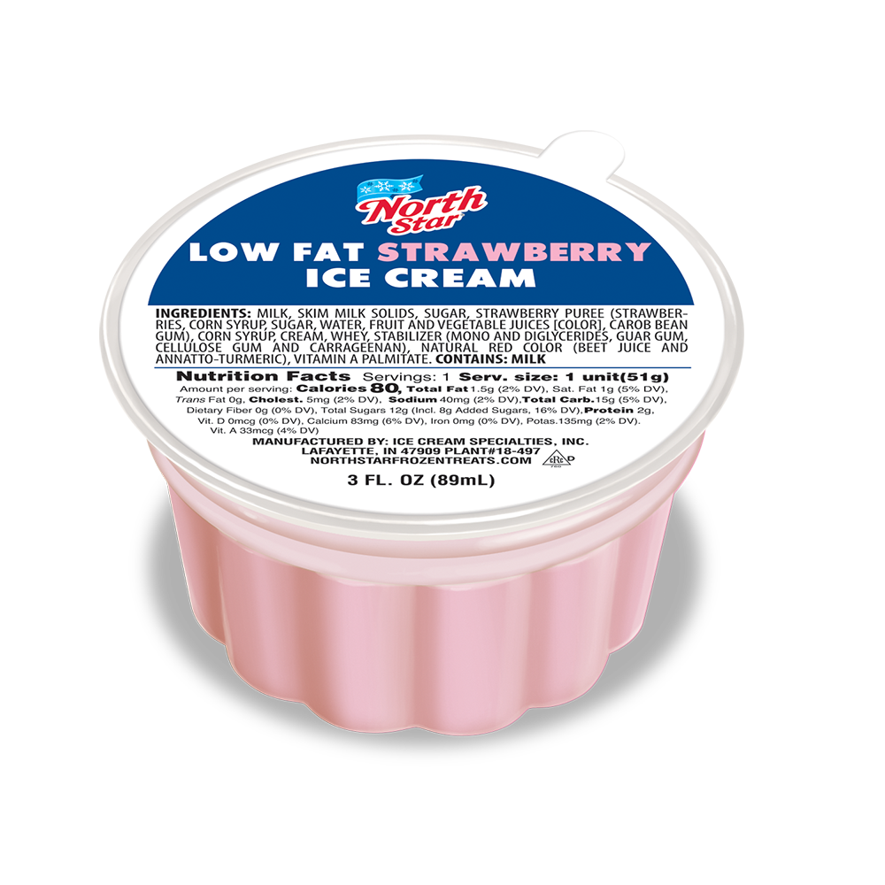 3oz Low Fat Strawberry Ice Cream Cup