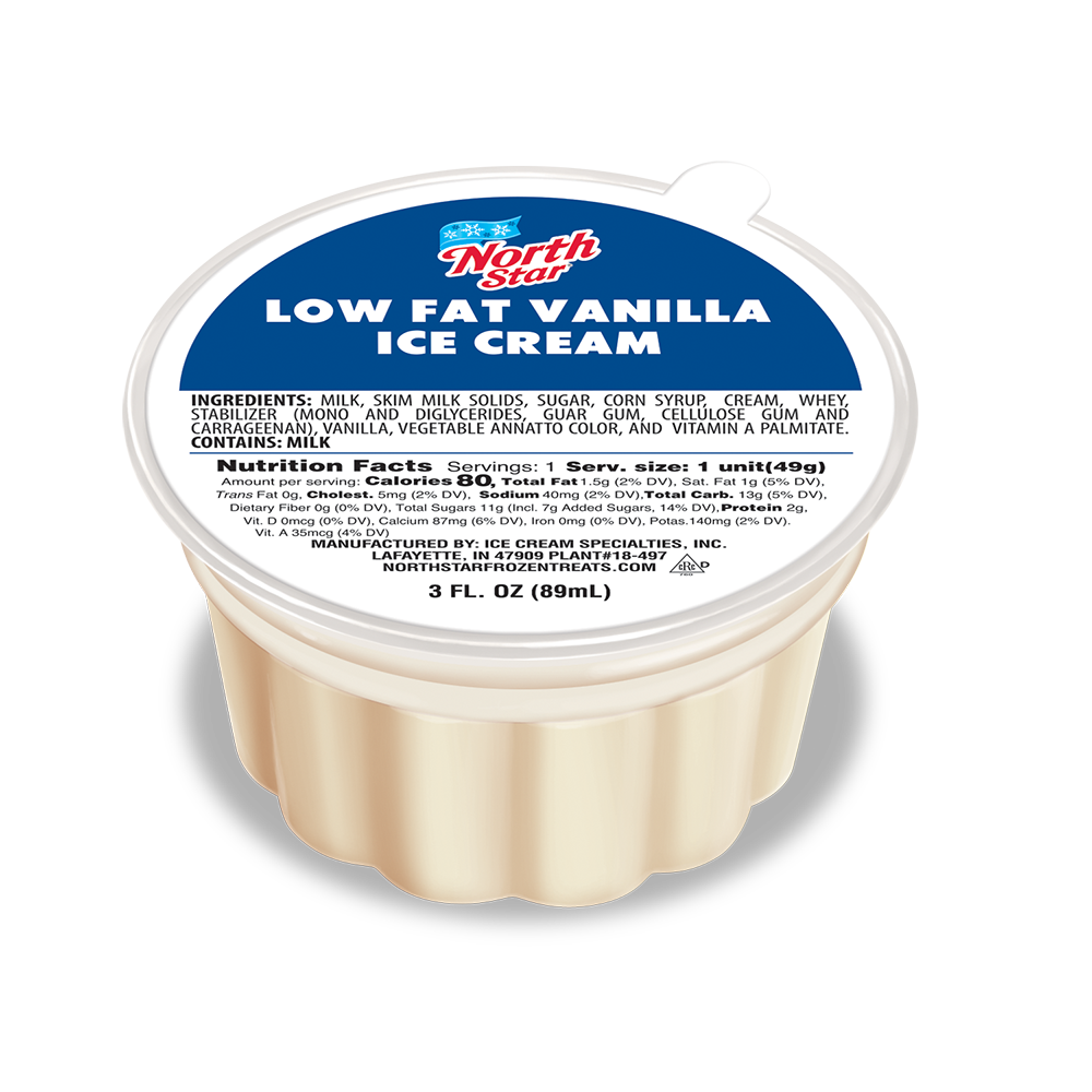 3oz Low Fat Vanilla Ice Cream Cup