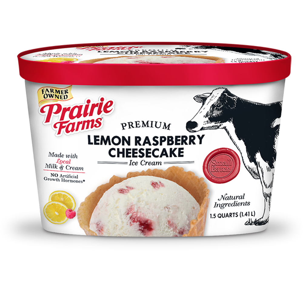 Premium Small Batch Ice Cream, Lemon Raspberry Cheesecake