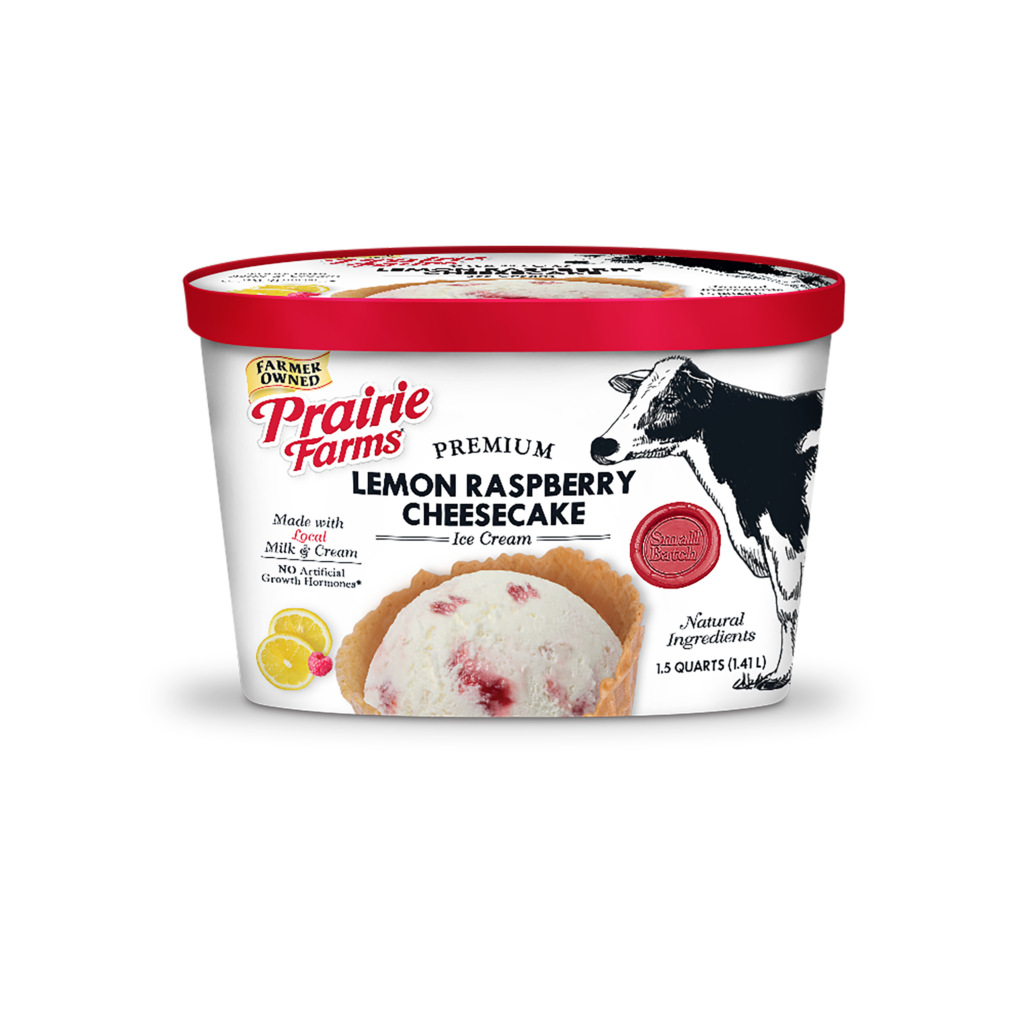 Lemon Raspberry Cheesecake Ice Cream Prairie Farms Dairy, Inc.