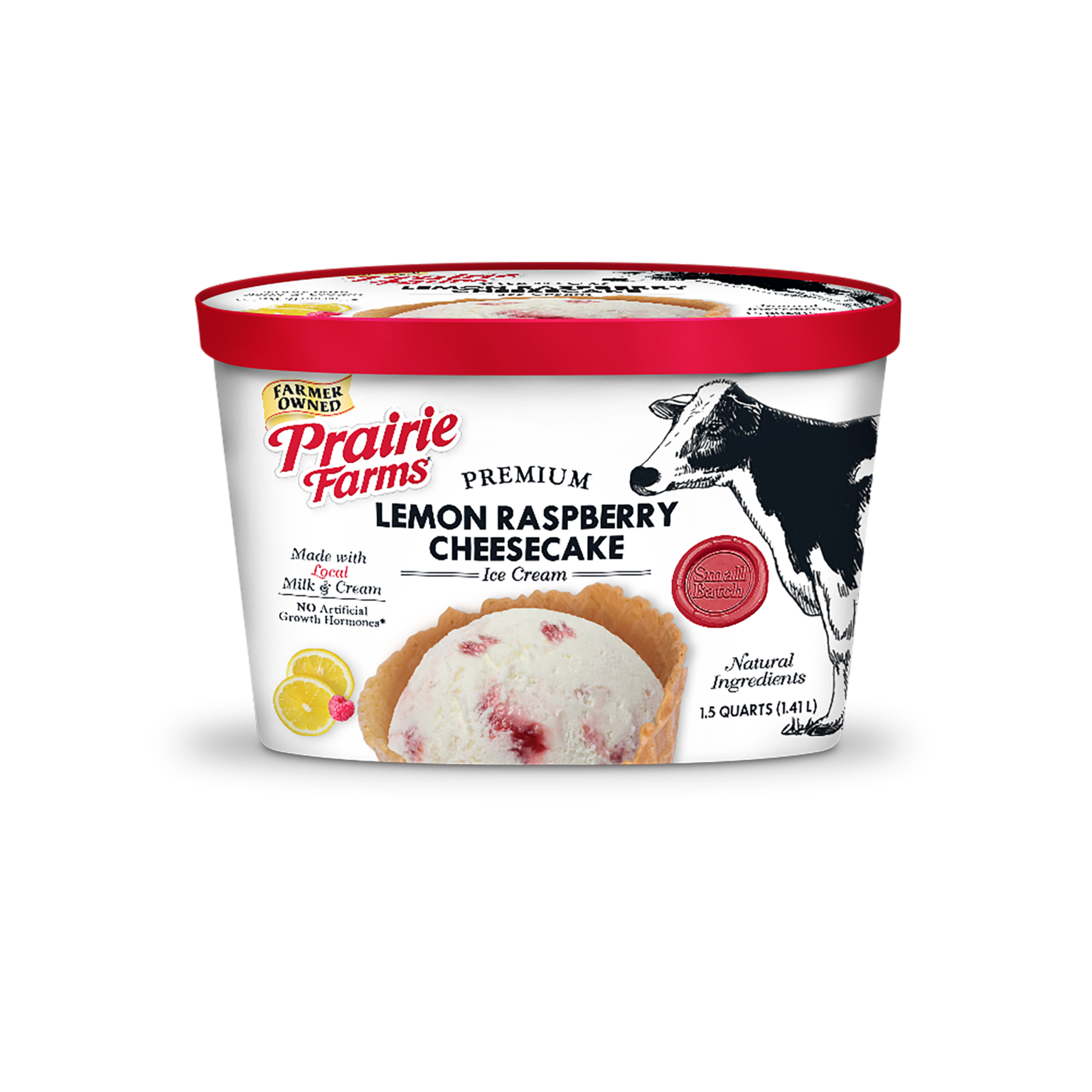 Lemon Raspberry Cheesecake Ice Cream Prairie Farms Dairy, Inc.