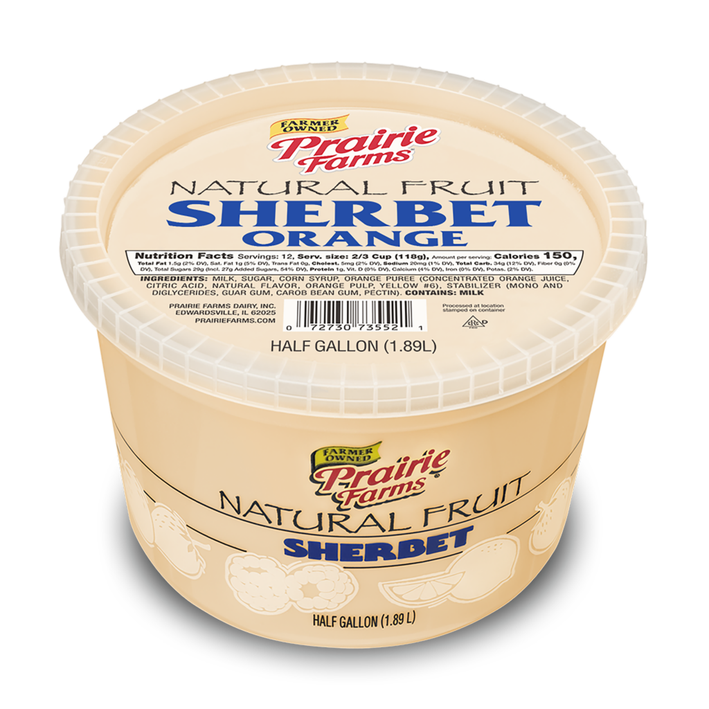 Orange Sherbet Prairie Farms Dairy Inc 
