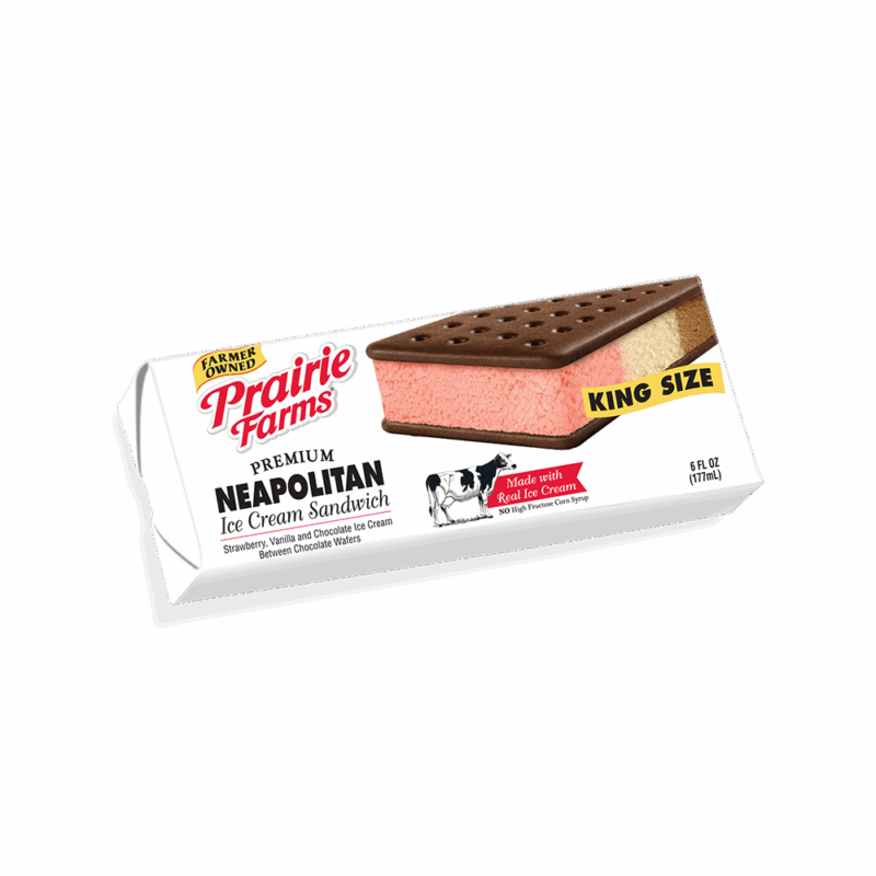 Neapolitan Ice Cream, King Size Sandwich, Single