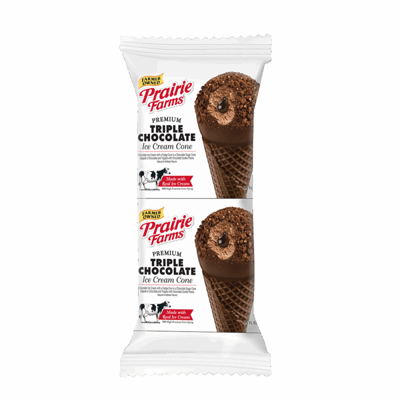 Triple Chocolate Ice Cream Cone, Single