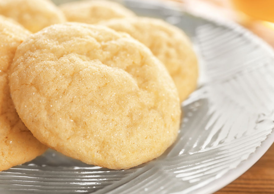Close-up of sugar cookies on a plate