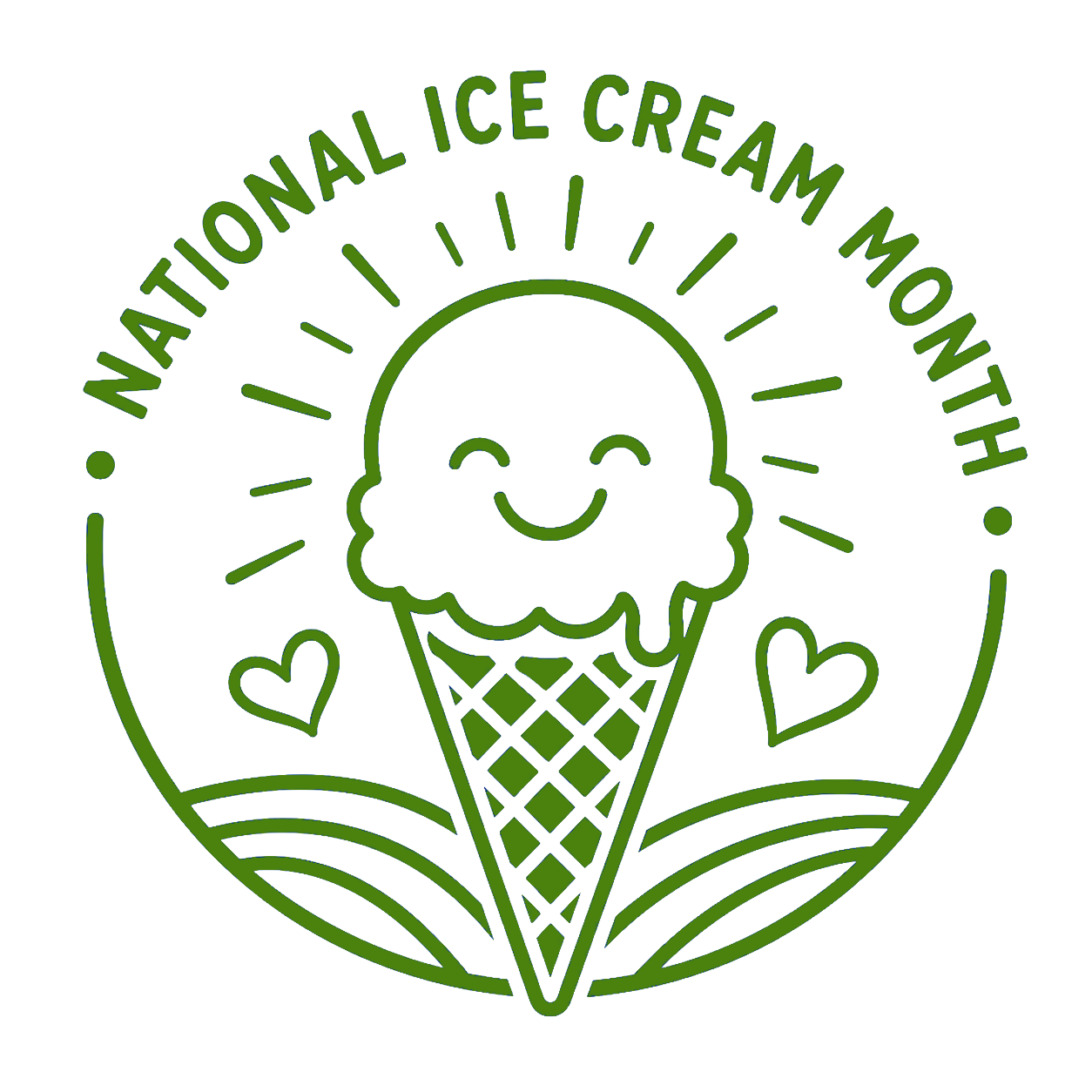 National Ice Cream Month - happy-green
