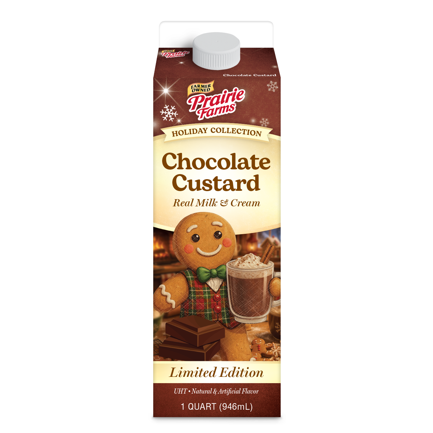 Prairie Farms Holiday Collection Chocolate Custard 1 quart container
