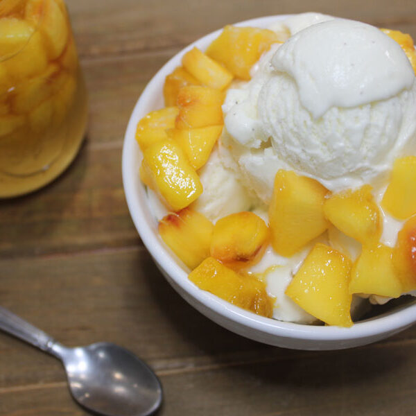 Vanilla-Ice-Cream-with-Peach-Syrup-Recipe