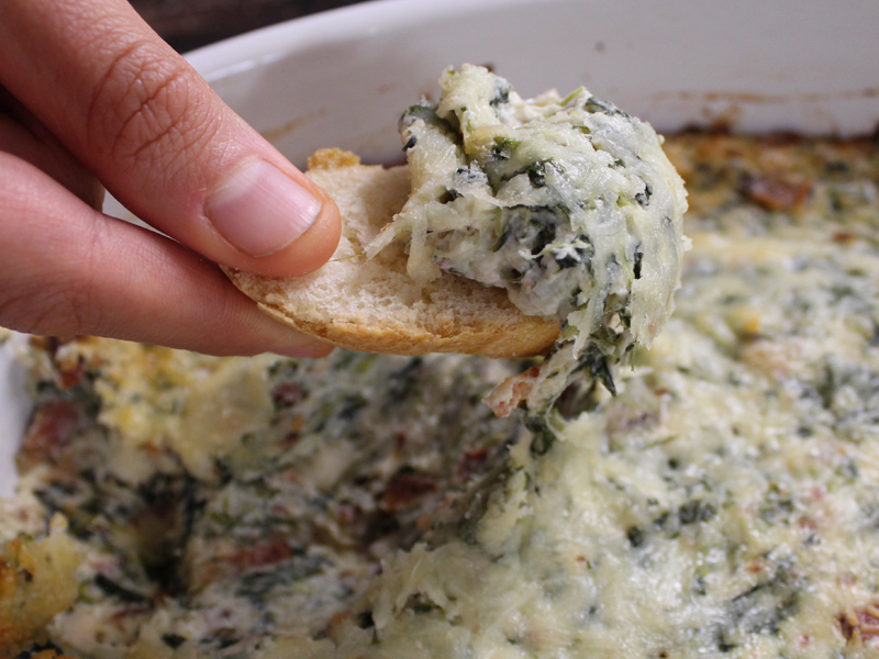 Crock Pot Spinach & Bacon Queso Dip • Bread Booze Bacon